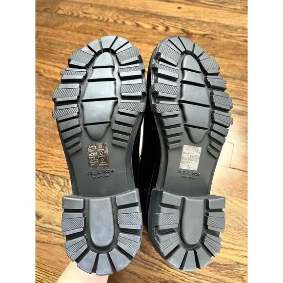 NIB Rag & Bone Shaye Platform Chelsea Bootie Polished Leather Black Size 8 - Picture 5 of 9